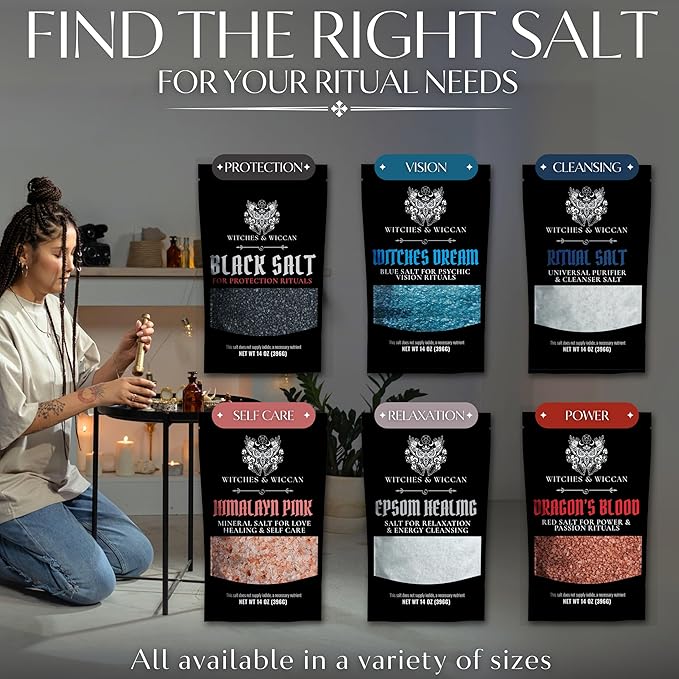 Red Dragon’s Blood Sea Salt for Power, Passion & Protection – Natural Real Salt Ideal for Witchcraft Rituals, Candle Magic & Energy Work – 5 Oz Bag, Witches & Wiccan