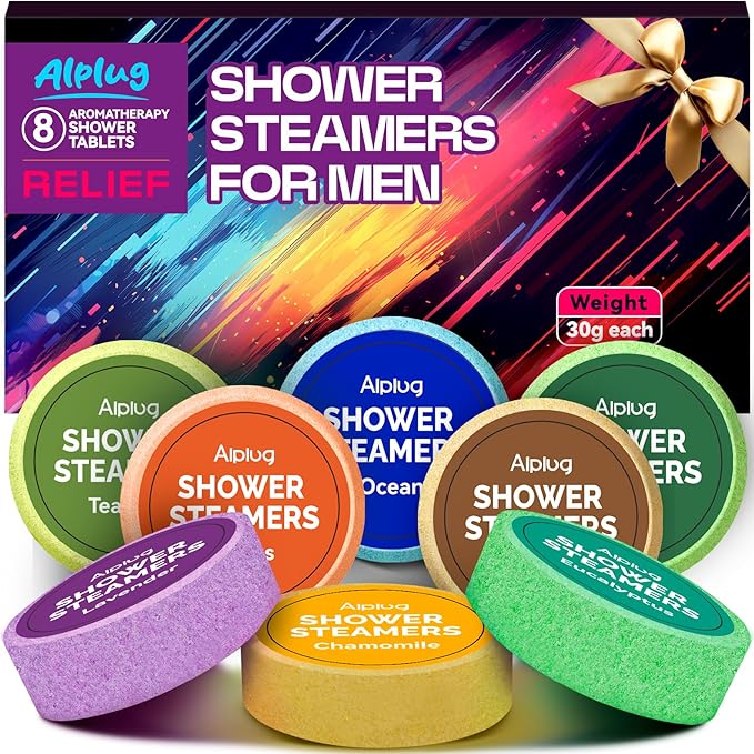 Shower Steamers for Men 8 Pack - Gifts for Men, Shower Bombs Aromatherapy with Essential Oils, Fathers Gifts for Husband Dad, Mens Gifts Ideas, Gifts for Mens Who Have Everything