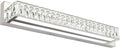 ZUZITO LED Vanity Lights for Bathroom - 30 inch Crystal Modern Vanity Lights - Chrome Bathroom Light Fixtures Over Mirror Cool White Light