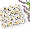 16 Pack Lavender Tealight Candles with Real Dried Petals, Natural Soy Wax, 6-Hour Burn Time for Home, Wedding, Bath Decor