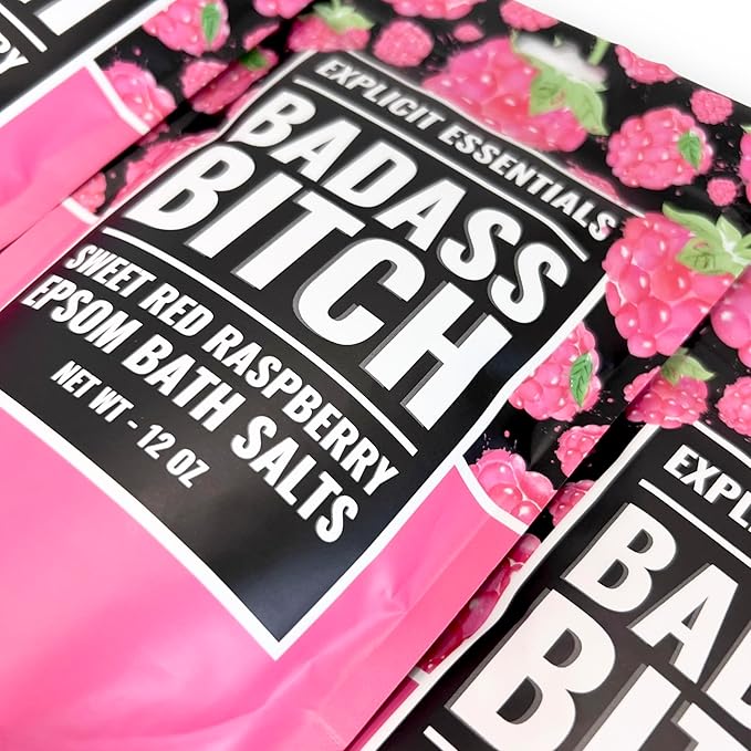 Explicit Essentials Bath Salts for Women, 12oz Raspberry Epsom Salts