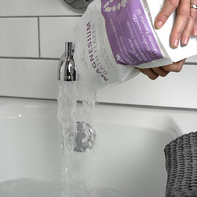 Village Naturals Therapy Calm Magnesium Bath Flakes, Lavender Vanilla Scent, 2.5 lbs