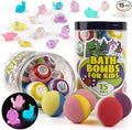 Bath Bombs for Kids with Surprise Inside, 15-Piece Surprise Bath Bombs for Kids, Jar Gift Set with Hidden Toys, Natural Organic Fizzies for Girls and Boys