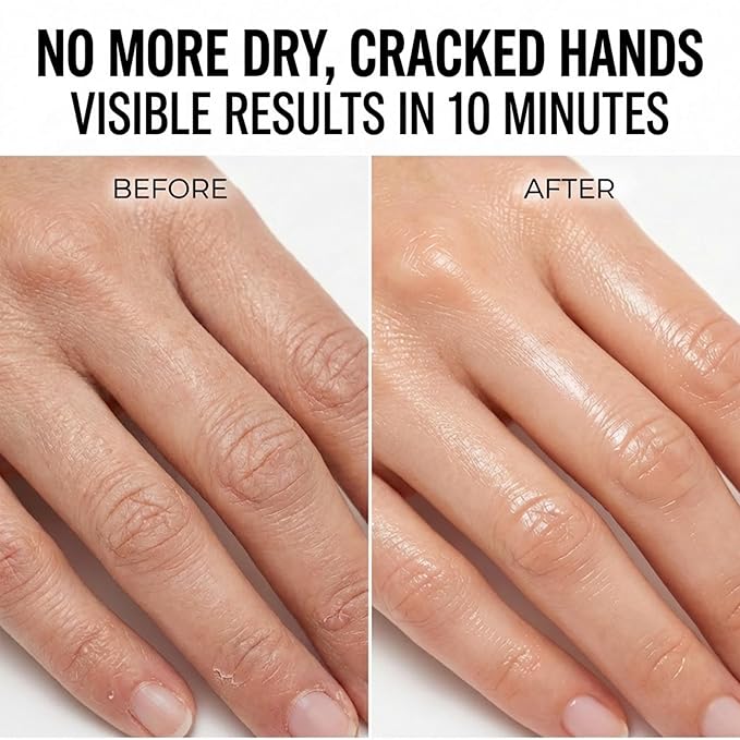 WONDER FAMILY Hand Mask – Moisturizing Gloves for Dry Cracked Hands – Collagen Overnight Hand Masks, Hand Moisturizer Cotton Gloves for Sleeping Alternative, Repairing Treatment for Women & Men