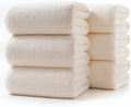 Lumimi Towels 6 Piece Soft Microfiber Bath Towel Set Salon Gym Yoga Travel Incredibly Absorbent Lightweight Quick Dry and Durable, 55" L x 27" W, Mega 6 Pack Cream White