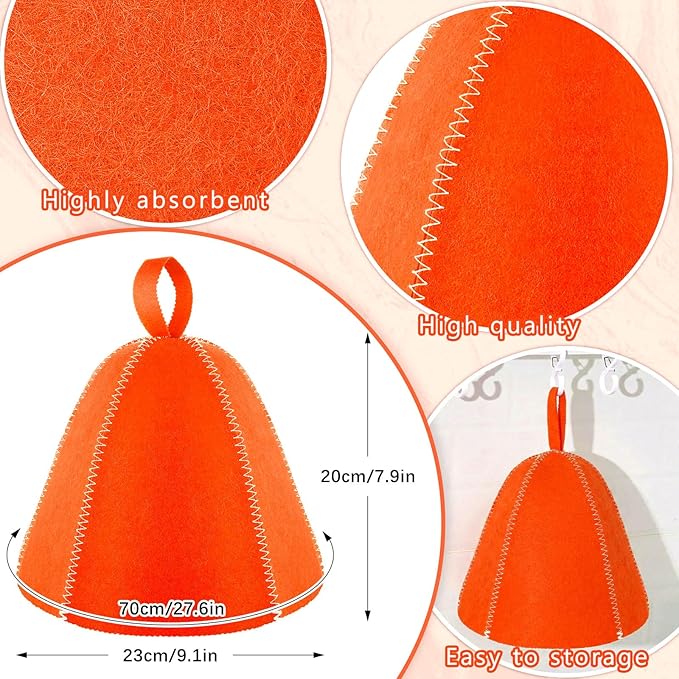JaGely Sauna Hat for Men Women Sauna Hat Vaporarium Cap Russian Banya Cap for Bath House Accessories