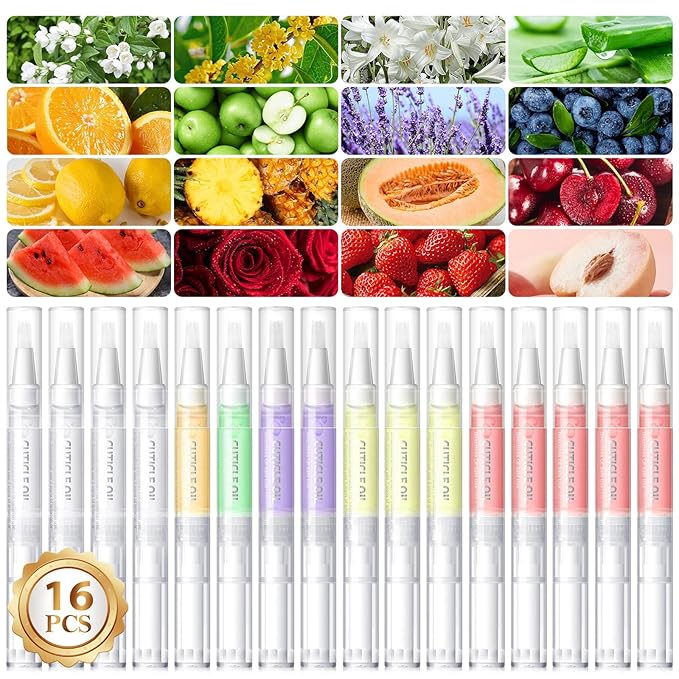 COSCELIA 16 PCS Cuticle Oil Pen for Nails Cuticle Revitalizer Oil Pens Set Nail Care Nourishment Treatment Moisturized Repair Pen Bulk Manicure Tools for Gel Nails Gifts for Women
