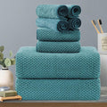 8-Piece Aqua Bath Towels Set,2 Oversized Large Bath Towels Sheet,2 Hand Towels and 4 Washcloths - 600 GSM Soft Luxury Towel Set,Highly Absorbent Quick Dry Towel Collection for Bathroom,Hotel and Spa