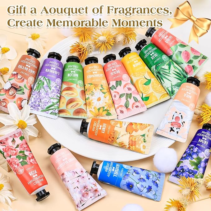 VISCOO 84 Pack Hand Cream Gifts Set for Women, Mothers Day Gifts, Teacher Appreciation Gift, Nurses Week Gift, Bulk Gifts for Women, Moisturizing Mini Hand Lotion Travel Size for Dry Cracked Hands