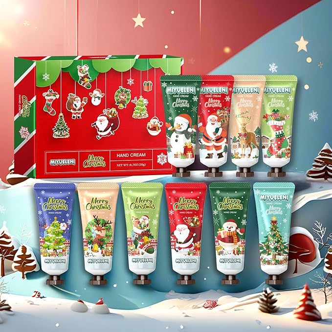 10 Pack Christmas Hand Lotion Gift Set Bulk, Mothers Day Gifts, Teacher Appreciation Gifts,Nurses Week Gifts, Moisturizing Hand Cream, Birthday Gifts for Women&Teen Girls, Mini Gift