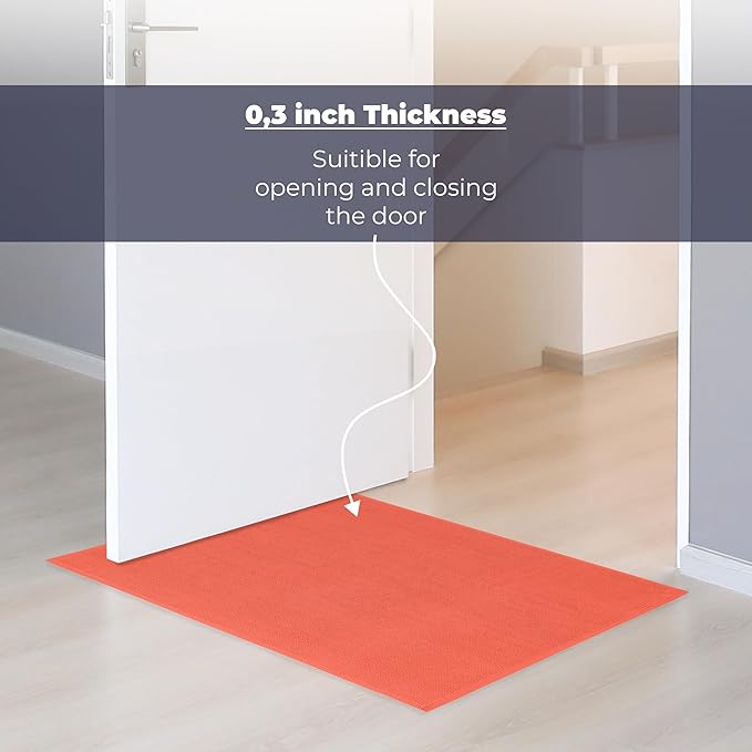 Cotton Paradise 100% Cotton Non Slip Bath Mats for Bathroom, 17x24 inch Soft Absorbent Quick Dry Machine Washable Floor Bath Mat, Coral