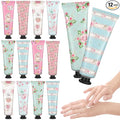 Tea Party Hand Cream Gift Set Wonderland Floral Tea Party Favor Flower Moisturizing Hand Lotion Bulk Dry Cracked Care Cream Teapot Favor Boxes Treat Gift Goodie for Baby Shower, 20 ml(12 Pcs)