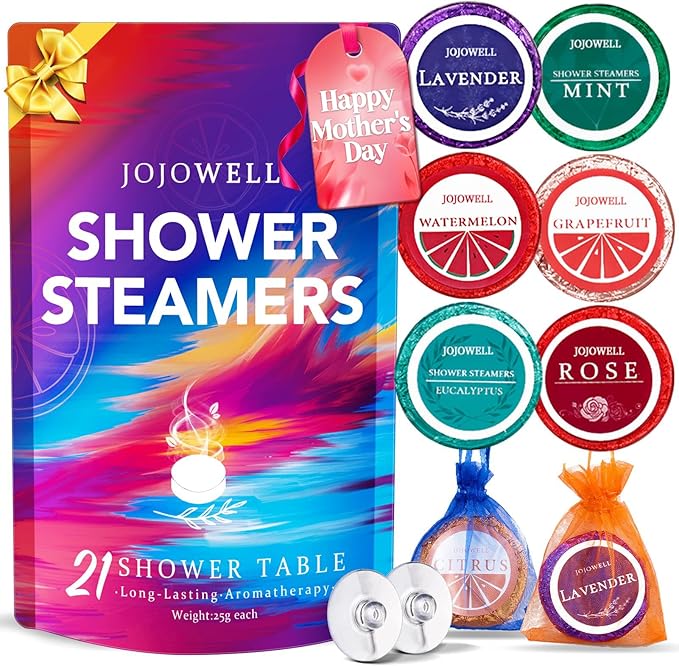 Shower Steamers Aromatherapy - 21Pcs Birthday Gifts for Women, Mothers Day Gifts for Mom Wife Grandma from Daughter Son, Self Care with Natural Essential Oils Relaxation Home SPA Gift Set