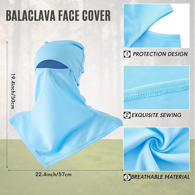 SATINIOR 3 Piece Balaclava Face Cover Sun Protection Neck Cover Summer Balaclava Motorcycle Face Mask for Men Women