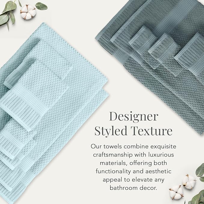 NY Loft 100% Cotton 2 Pack Bath Sheet Towel Set | Extra Large Oversize Bath Towels | Absorbent & Quick-Dry | Textured and Durable Cotton | Stormy Sea