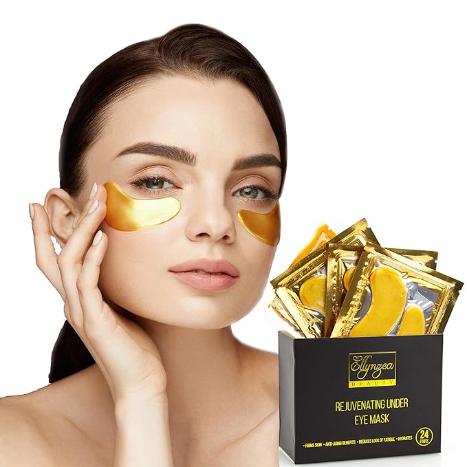 (24 PAIRS) Rejuvenating Under Eye Mask for Puffy Eyes - Dark Circles Under Eye Bags Treatment - 24k Gold Anti-Aging Under Eye Patches - Under Eye Pads w/Hydrating Gel - Wrinkle Care for Women and Men