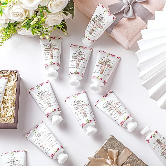 50 Pack Christian Hand Lotion Bulk Gifts for Women Mother's Day Gifts Bible Mini Travel Hand Lotion for Women Church Appreciation(Classic)