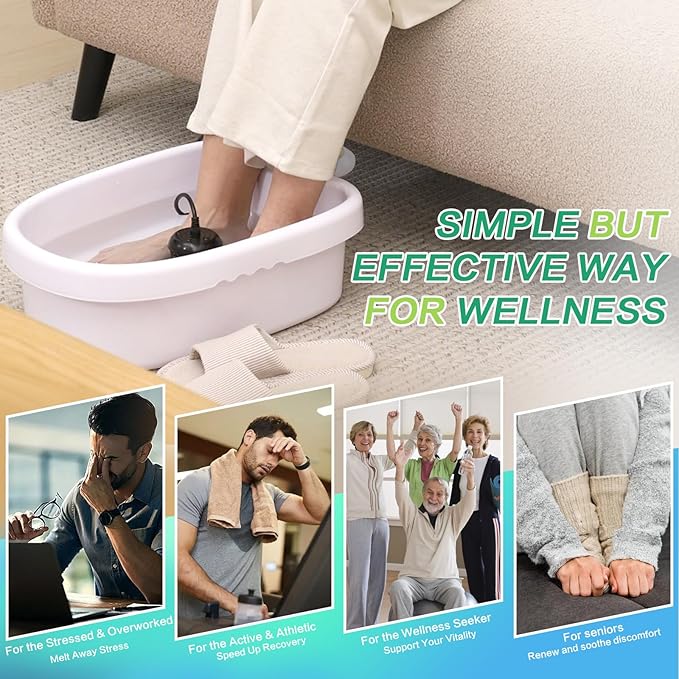Veicomtech Ionic Foot Bath Detox Machine, Portable Foot Detox Machine for Salon, Ionic Foot Spa with auto 30 mins timer, Ion Foot bath Detox Machine with Basin, 2 Arrays and 100 Liners