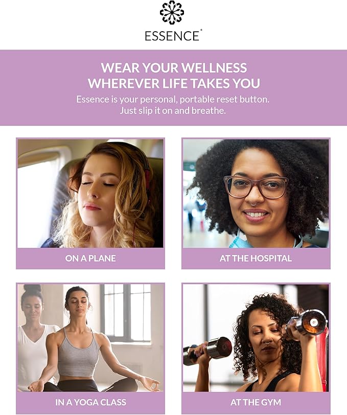 Essence Wearable Aromatherapy Nasal Diffuser – Lavender Essential Oil Nose Ring Silicone Inhaler for Stress & Mood Support - Made in USA & Travel-Friendly