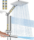 Filtered Shower Head with Handheld Spray Combo High Pressure Rain Shower Head Dual Shower Head with Filters - Removes Chlorine Height Adjustable & Built-in Power Wash