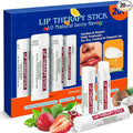 Dmsky Lip Therapy Lip Balm Stick,10 Natural Berry Flavor Healing Hydrating Chapstick Bulk for Chapped Lips Severe,Dry Lips,0.15 OZ,Pack of 20