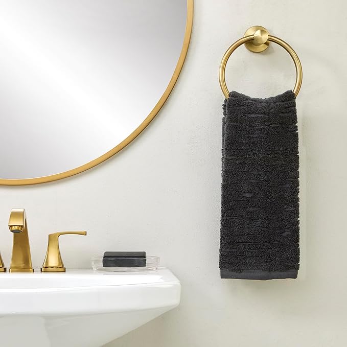 SKL Home CloudSoft 100% Cotton Luxury 6-Piece Towel Set, 600 GSM, Ultra Plush & Absorbent - 2 Bath Towels, 2 Hand Towels, 2 Washcloths, Slate