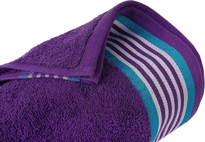 CASA COPENHAGEN He & She 6 Pieces Towel Set- Violet Indigo + Blue Green, 550 GSM 2 Bath Towel 2 Hand Towel 2 Washcloth, Designed in Denmark Made of Soft Egyptian Cotton for Bathroom, Kitchen & Shower