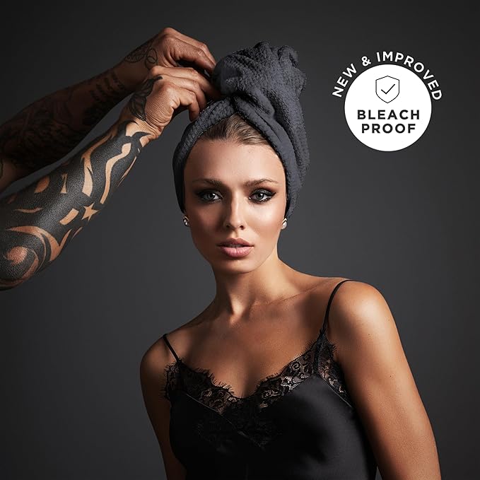 Fromm Softees Plush Bleachproof Microfiber Hair Towel for Salon, Barber, Spa, Ultra Soft Hair Wrap, Drying Towel for All Hair Types, Hands, Face, Durable Salon Towels, 18 x 30 Inches, Dark Grey 6 Pack