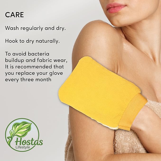 Not So Kitty Exfoliating Glove for Body Scrub - Dead Skin Remover Mitt for Shower & Bath - Deep Exfoliating Washcloth for Face & Body - Self Tanner Remover(1 Pack) (Yellow)