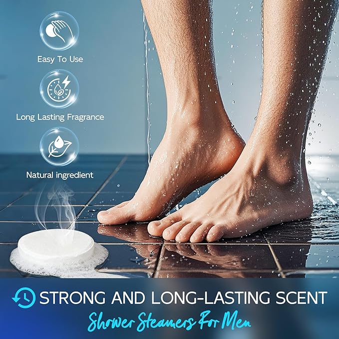 Shower Steamers for Men, Dad Gifts for Father Day, Teacher Appreciation Gifts for Men, Shower Bombs Aromatherapy Relaxation SPA Birthday Gifts for Husband Boyfriend Teen Boys