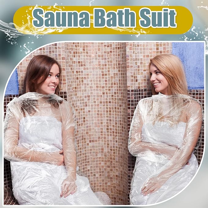 Xtinmee Disposable Body Wraps PE Sauna Bath Suit Plastic Body Sauna Wrap for Spa Bathtub Men Women Weight Loss Detox