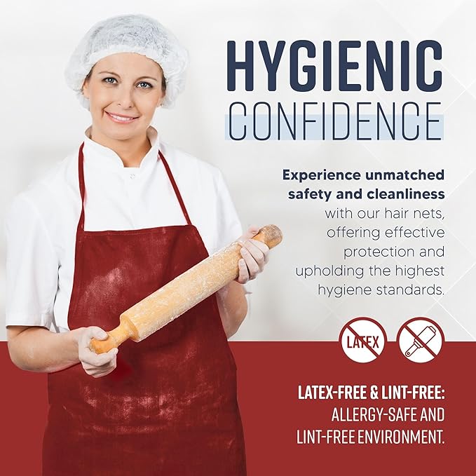 Medical Nation 21" Disposable Bouffant Caps | Pack of 100, Blue | Hairnets, Non-Woven, Non-Pleated Head Hair Covers |For Medical, Labs, Nurse, Tattoo, Food Service, Hospital, Cooking - Size 21" Blue