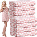 SmoothNovelty 12 Pack Microfiber Bath Towels Bulk 27'' x 60'' Oversized Size Bath Towel Highly Absorbent Extra Large Soft Drying for Beach Shower Summer Salon Sport Gym Party (Flowers,Pink)