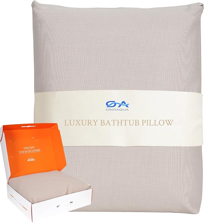 Luxury Bathtub Pillow, Gift for Christmas Birthday Mother's Day, Skin-Friendly Cushion, Support Back, Neck & Head, Non-Slip, Adjustable Thickness, Washable & Quick-Drying - Ideal for Home Spa Days