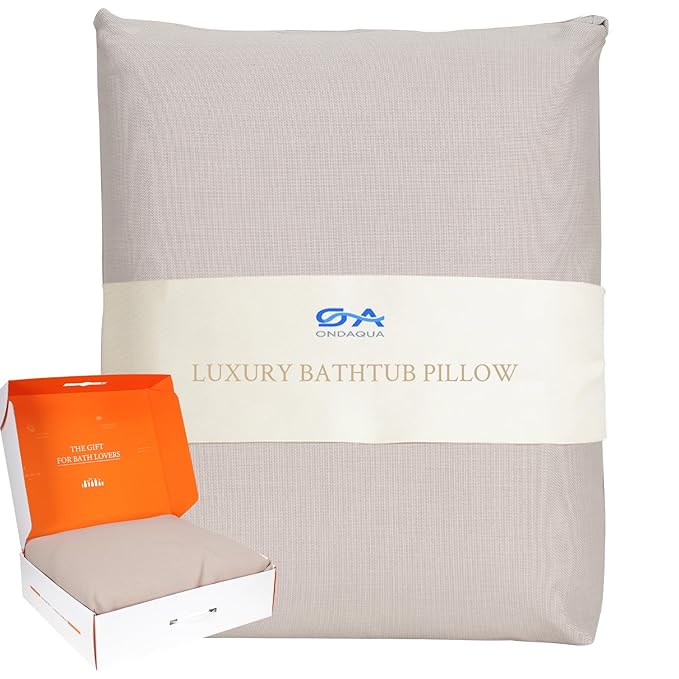 Luxury Bath Pillow for Bathtub, Soft & Comfortable Head Neck & Back Support, Adjustable Thickness, Quick Drying Bathtub Pillow for Pain Relief, Ideal Gift for Christmas Birthday Mother’s Day