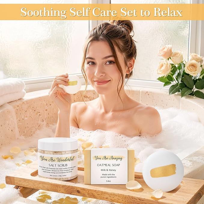 Self Care Gifts for Women Relaxation Spa Gift for Women Luxury Relaxing Spa Kit Ideas Pamper Beauty Care Package Gift Set for Her for Birthday Stress Relief Comfort Bath Gift Basket for Woman Mom