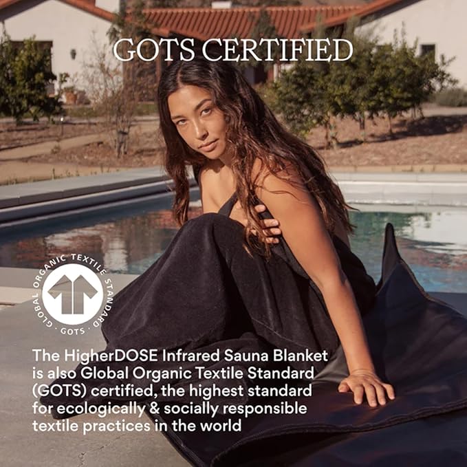 HigherDOSE Infrared Sauna Blanket Towel Insert - Reusable & Machine-Washable Liner for Infrared Blanket - 100% Organic Cotton Sauna Towel - Absorbs Sweat & Simplifies Clean-Up (30" x 69")