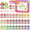 Yopela Mini Lip Balm Bulk 32 Pack, Natural Lip Balms with Vitamin E and Coconut Oil, Moisturizing and Nourishing Dry Cracked Lips,14 Flavors Chap Sticks Small Gift Party Favors for Kids Adults