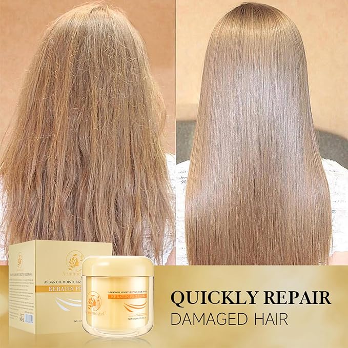 Collagen Hair Mask,Deep Repair Conditioning Argan Oil Hair Mask for Damaged Hair Treatment, Deep Conditioner Hydrating Hair Masque for All Hair Types 16.9oz 500ml