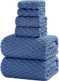 Oversized Bath Towels 40x80 Inches Extra Large Bath Sheets for Adults Super Soft Quick Dry Highly Absobent Microfiber Shower Towels for Bathroom（Blue, 6Piece