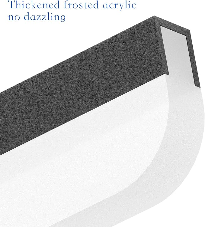 Ralbay 40" LED Black Vanity Light 40W Frosted Aluminum Modern LED Black Bathroom Vanity Light Fixtures Over Long Mirror LED Modern Bath Lighting 6000K White Light