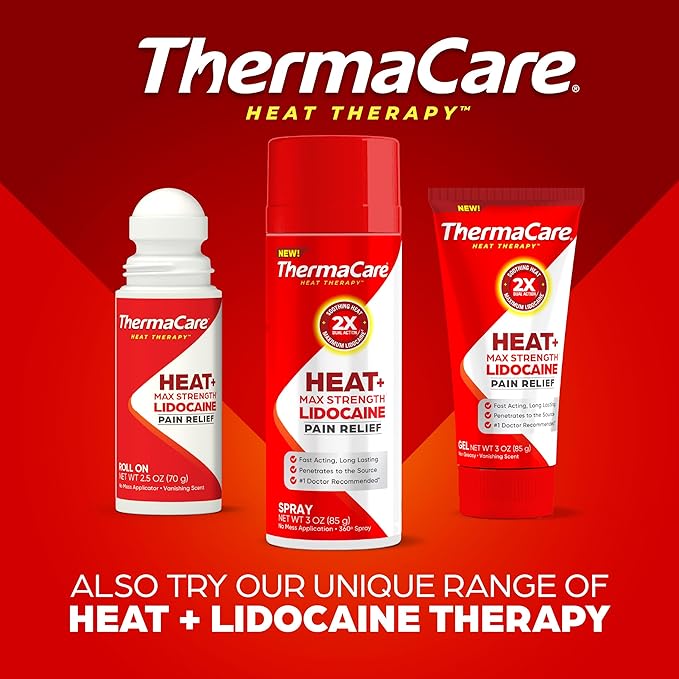 ThermaCare Heat Wraps for Neck & Shoulder Pain Relief - Portable Adhesive Heating Pads with 16-Hour Therapeutic Heat - Drug-Free Muscle & Joint Soothing Patches (5-Count)