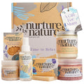 Nurture by Nature Spa Gifts for Women - Mothers Day Gifts for Mom, Self Care Gift Set & Spa Gift Basket for Women, 6 Piece Bath Set with Candle, Bath Bomb, Salts & Pillow Spray - Relaxation Gifts
