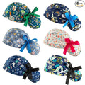 Scrub Caps Women Bouffant Scrub Caps, Adjustable Working Cap Ponytail Pouch Tie Back Shower Cap