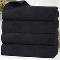 Superior Honeycomb Cotton Medium Weight Towels, for Guest Bath, Master Bathroom, Shower, Quick Dry, Adults, Home Essentials, Textured Waffle Border, Towel Set, Bath Towels, Set of 4, Black