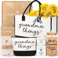 iAOVUEBY Grandma Gifts, Birthday & Mothers Day Gifts For Grandma, Best Grandmother Gift Set from Granddaughter Grandkids - Unique Canvas Tote Bag Makeup Bag 16 Oz Can Glass Care Package for Women