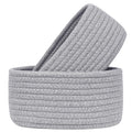 【2 Pack】ABenkle Small Woven Baskets, Tiny Oval Shallow Storage Baskets, Mini Cotton Rope Empty Decorative Basket, Boho Little Organizer Bins for Bathroom, Cat Dog Toy Gifts Baskets