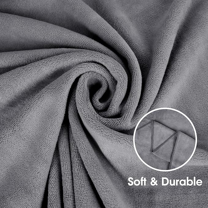 JML Bath Sheet Towels Set of 2, Extra Large Microfiber Towel for Adult, 40" x 80",Oversized, Soft Super Absorbent Fast Drying, Perfect for Shower, Sauna, Gym, Beach, Sport, Fitness, Yoga, Grey