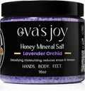 Eva's Joy Lavender Orchid Mineral Bath and Foot Soak, Made with Epsom Salt Crystals, Oil-Free, Exfoliating & Nourishing, Relaxing Lavender Scent, Cleanses & Hydrates Skin, 16 oz