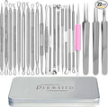 22 Pcs Pimple Popper Tool Kit 410 Stainless Steel Blackhead Remover Tools, Pimple Extractor Tool Kit for Blackheads, Blemish, Comdone, Acne, Zit, and Whiteheads for Face & Nose